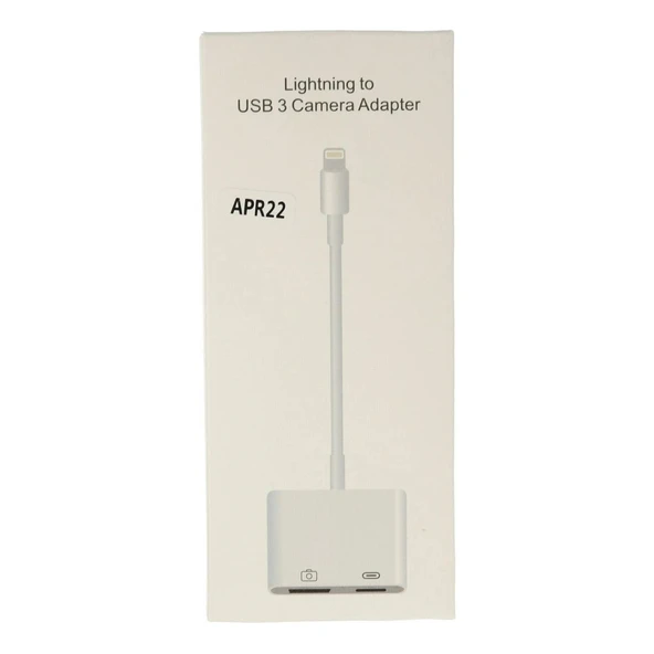 Apr22 Iphone Otg 2in1 - Beyaz - Resim 3