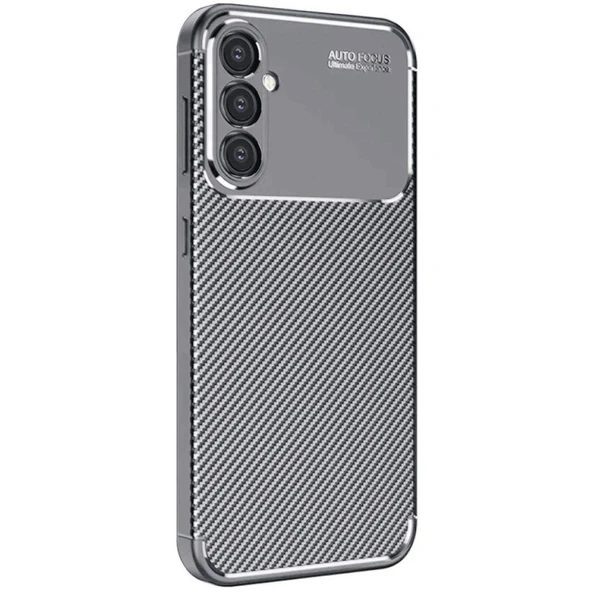 Samsung Galaxy A26 Kılıf Auto Focus Karbon Kapak - Gri ürün görseli 1