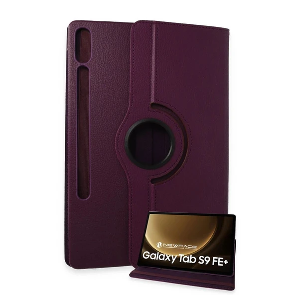 Samsung Galaxy X610 Tab S9 Fe Plus 12.4 Kılıf 360 Tablet Deri Kılıf - Mürdüm ürün görseli 1