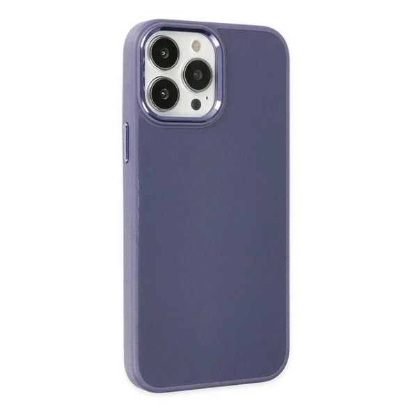 Apple İphone 13 Pro Kılıf Asya Deri Silikon - Mor - Resim 2