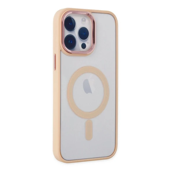 Apple İphone 14 Pro Kılıf Room Magneticsafe Silikon - Pudra ürün görseli 1
