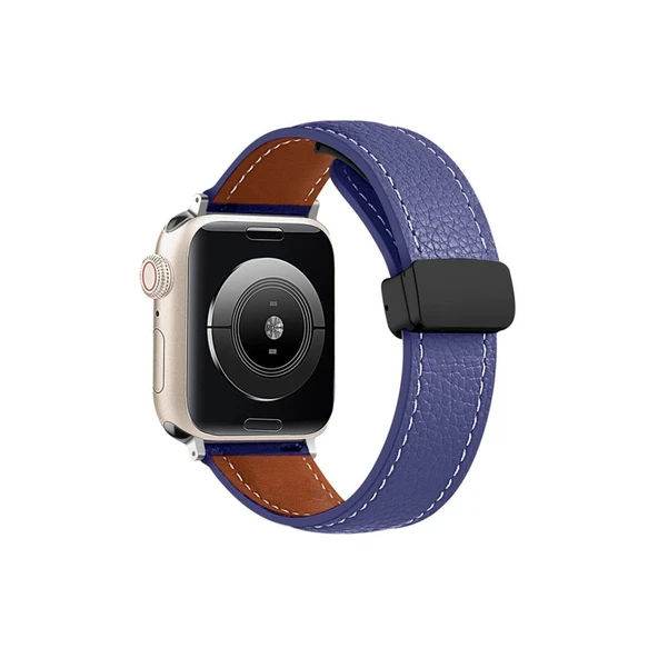 Apple Watch 38mm Kr414 Daks Deri Kordon (saat Değildir) - Lacivert ürün görseli 1