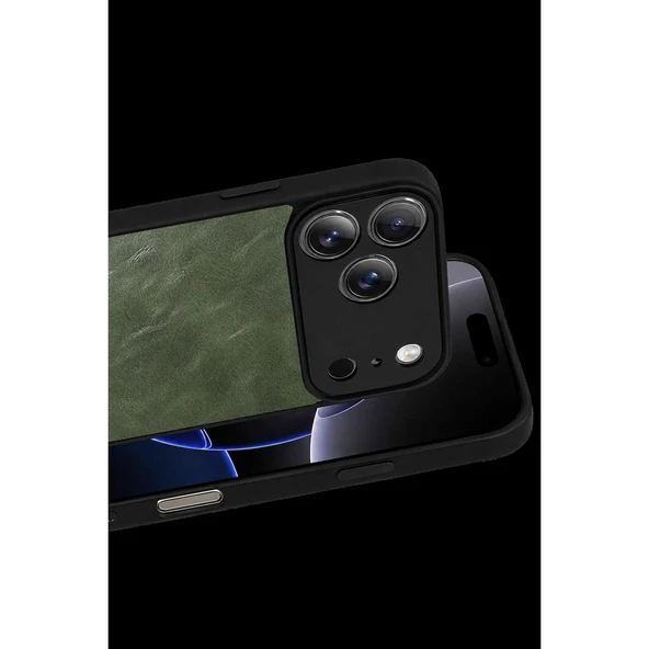 Apple İphone 17 Pro Aras Deri Kapak - Yeşil - Resim 2