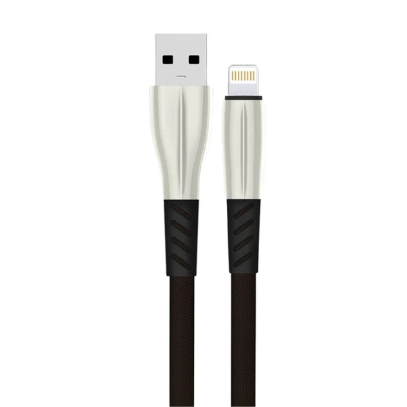 S89 Metal Uçlu Lightning Kablo İphone Uyumlu 1m 2.4a - Siyah ürün görseli 1