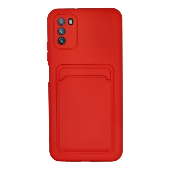 Xiaomi Pocophone M3 Kılıf Kelvin Kartvizitli Silikon - Kırmızı ürün görseli 1