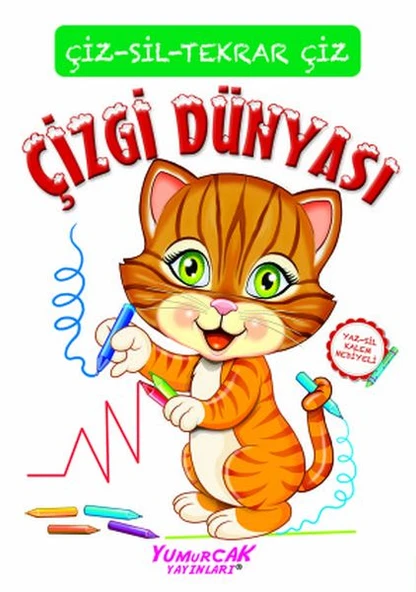 Tekrar Çiz Çizgi Dünyası (Çizerim-Silerim) - Kalem Hediyeli ürün görseli 1