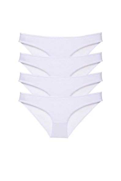 4 adet Süper Eko Set Likralı Kadın Slip Külot Beyaz ürün görseli 1