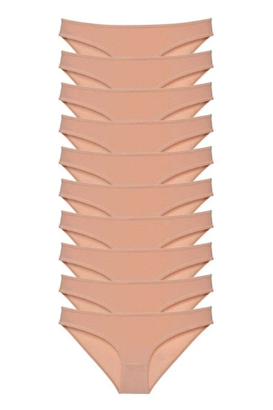 10 adet Süper Eko Set Likralı Kadın Slip Külot Ten ürün görseli 1