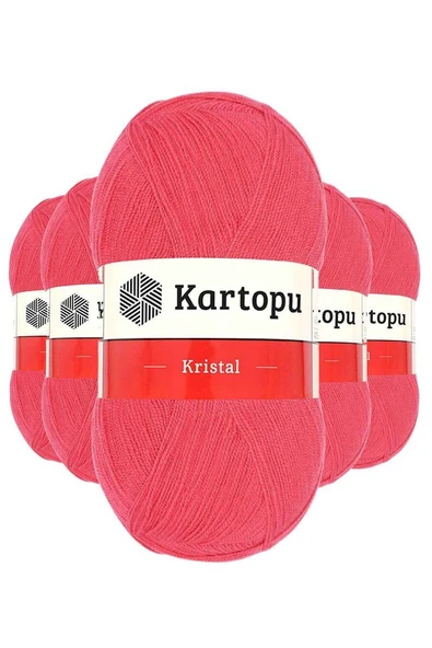 5 Adet Kristal Çift Katlı El Örgü Lif İpi Nar Çiçeği K812 ürün görseli 1