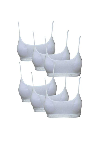 Pedli İp Askılı Beyaz Büstiyer 6 adet ürün görseli 1