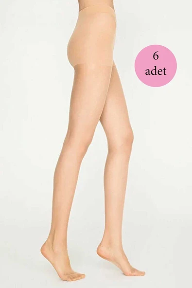 6 Adet Parlak Fit 15 Likralı Külotlu Çorap Açık Ten ürün görseli 1