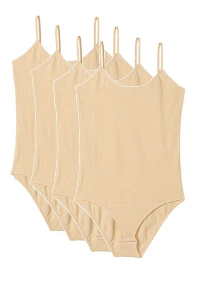 4 Adet İp Askılı Kadın Çıtçıtlı Body Ten ürün görseli 1