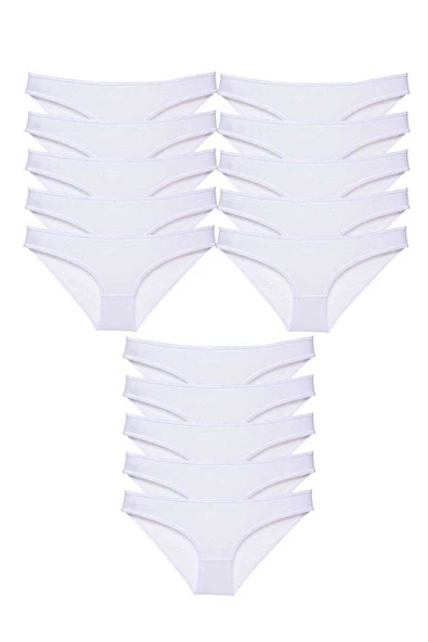 15 adet Süper Eko Set Likralı Kadın Slip Külot Beyaz ürün görseli 1