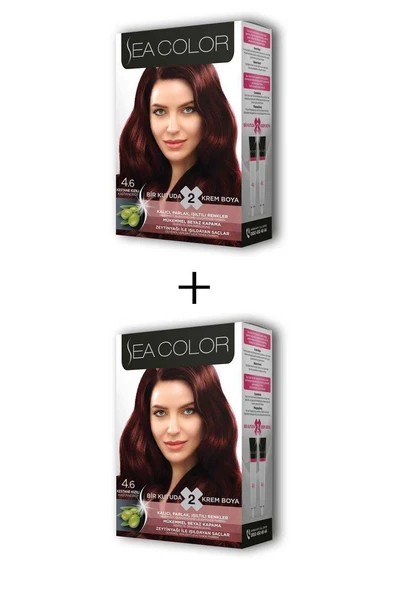 2X2 Tüp Krem Saç Boyası Seti Kestane Kızılı No:4.6 ürün görseli 1