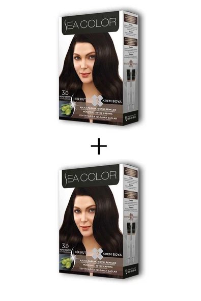 2X2 Tüp Krem Saç Boyası Seti Koyu Kahve No:3.0 ürün görseli 1