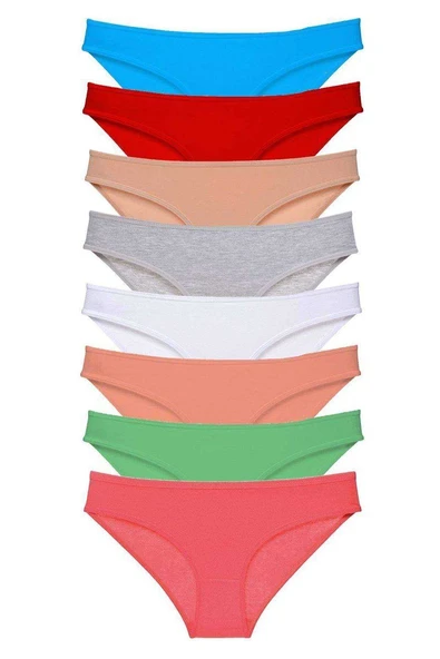 8 adet Süper Eko Set Likralı Kadın Slip Külot Set 8 ürün görseli 1