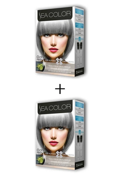 2X2 Tüp Krem Saç Boyası Seti Füme Gri No:0.01 ürün görseli 1