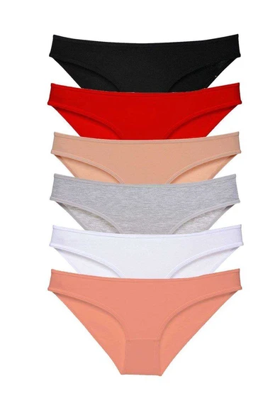 6 adet Süper Eko Set Likralı Kadın Slip Külot Renk 1 ürün görseli 1