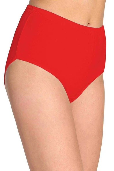 Tutku Kadın Yüksek Bel Bato Kalın Lastik Külot Kırmızı ürün görseli 1