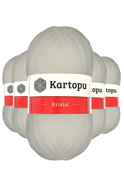 5 Adet Kristal Çift Katlı El Örgü Lif İpi Ekru K013 ürün görseli 1