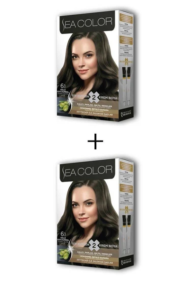2X2 Tüp Krem Saç Boyası Seti Küllü Koyu Kumral No:6.1 ürün görseli 1