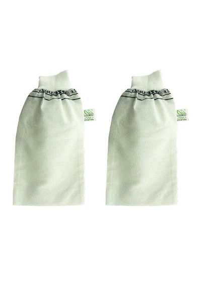 2 Adet Beyaz Banyo Hamam Kesesi Lastikli 25x17 Cm ürün görseli 1