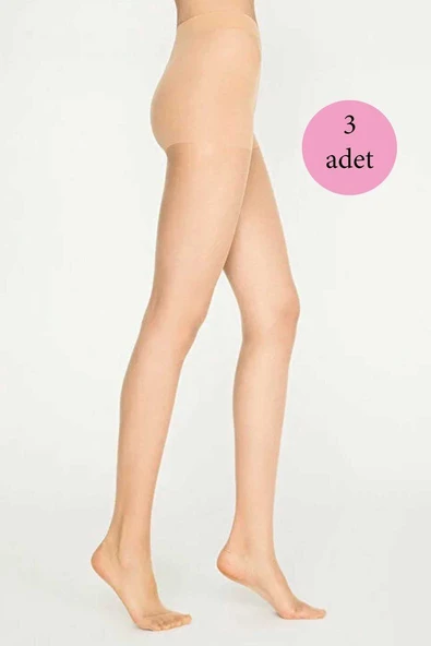 3 Adet Parlak Fit 15 Likralı Külotlu Çorap Açık Ten ürün görseli 1