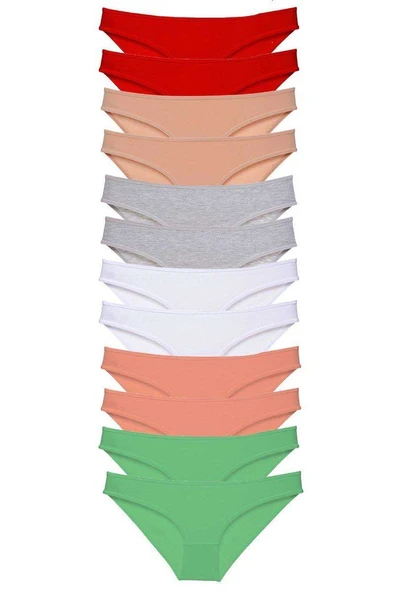 12 adet Süper Eko Set Likralı Kadın Slip Külot Set 4 ürün görseli 1