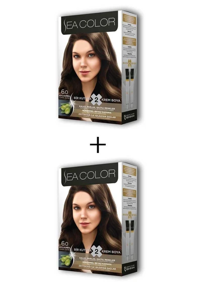 2X2 Tüp Krem Saç Boyası Seti Koyu Kumral No:6.0 ürün görseli 1