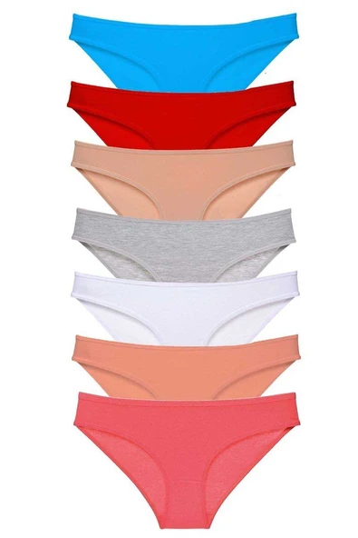 7 adet Süper Eko Set Likralı Kadın Slip Külot Set 5 ürün görseli 1