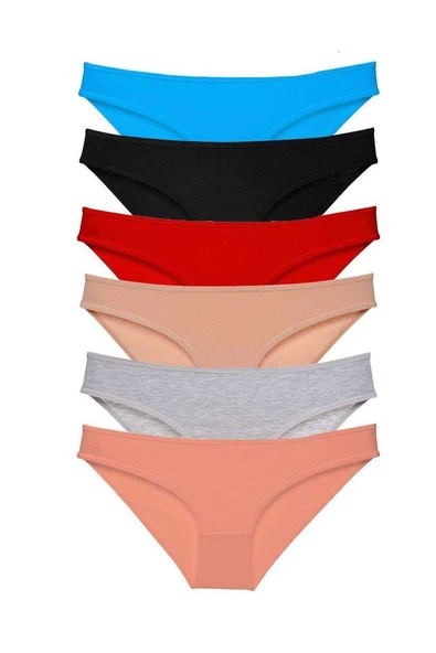 6 adet Süper Eko Set Likralı Kadın Slip Külot Renk 1 ürün görseli 1