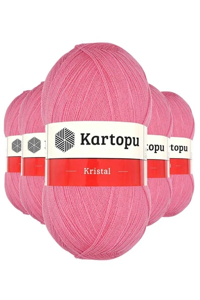 5 Adet Kristal Çift Katlı El Örgü Lif İpi Koyu Pembe K1790 ürün görseli 1