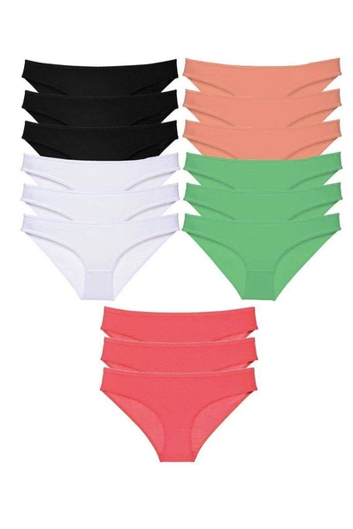 15 adet Süper Eko Set Likralı Kadın Slip Külot 516 ürün görseli 1