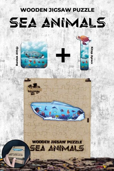 Ahşap Puzzle - Sea Animals (87 parça) ürün görseli 1