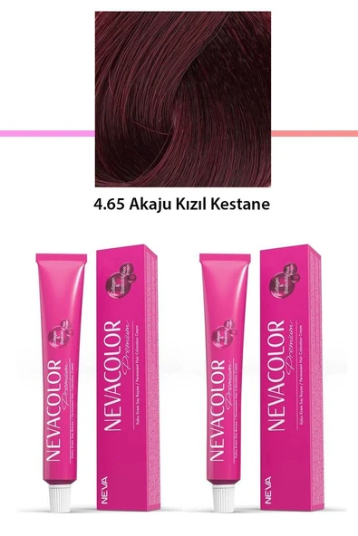 2 li Set Premium 4.65 Akaju Kızıl Kestane - Kalıcı Krem Saç Boyası 2 X 50 g Tüp ürün görseli 1