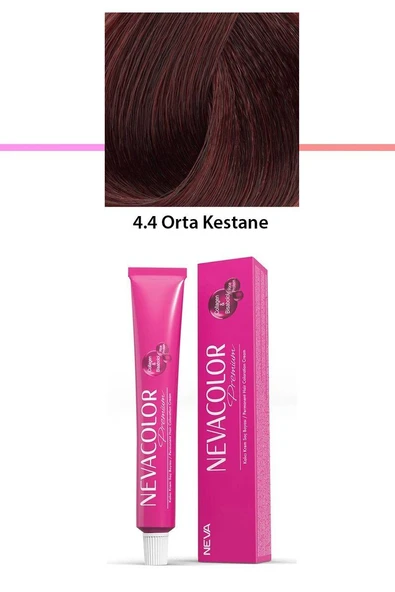 Premium 4.4 Orta Kestane - Kalıcı Krem Saç Boyası 50 g Tüp ürün görseli 1