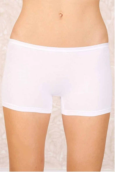 Likralı Süprem Bayan Boxer Short Beyaz 2100B ürün görseli 1