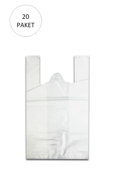 Beyaz Hışır Atlet Poşet Mini Boy 22x31 cm 20 Paket Takriben 10.000 Adet ürün görseli 1