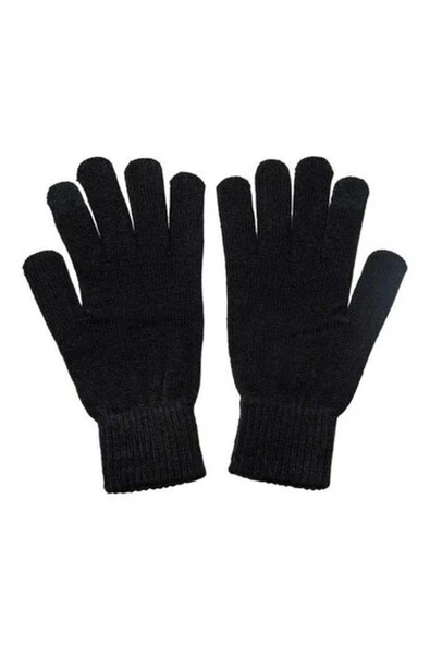 Çift Katlı Kalın Siyah Sıcak Tutan Yün Kışlık Kadın Erkek Eldiven Unisex 1 Çift ürün görseli 1
