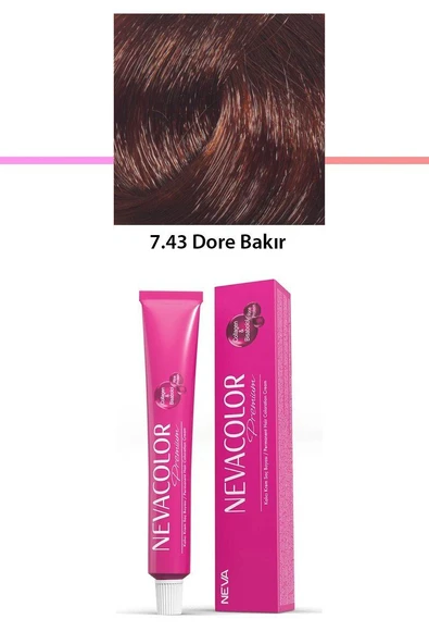 Premium 7.43 Dore Bakır - Kalıcı Krem Saç Boyası 50 g Tüp ürün görseli 1