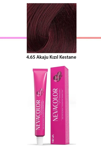 Premium 4.65 Akaju Kızıl Kestane - Kalıcı Krem Saç Boyası 50 g Tüp ürün görseli 1