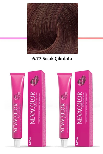 2 li Set Premium 6.77 Sıcak Çikolata - Kalıcı Krem Saç Boyası 2 X 50 g Tüp ürün görseli 1