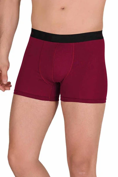 Pamuk Modal Likralı Esnek Erkek Boxer Bordo 4476B ürün görseli 1