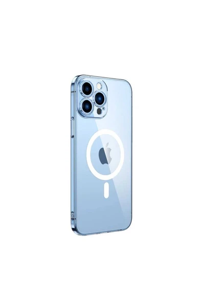 Iphone 13 Pro Max Kılıf Kamera Lens Korumalı Magsafe Destekli Şeffaf Darbe Emici Sert Kapak ürün görseli 1