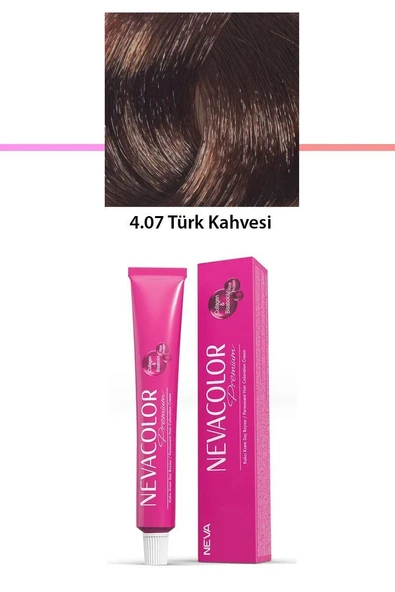 Premium 4.07 Türk Kahvesi - Kalıcı Krem Saç Boyası 50 g Tüp ürün görseli 1