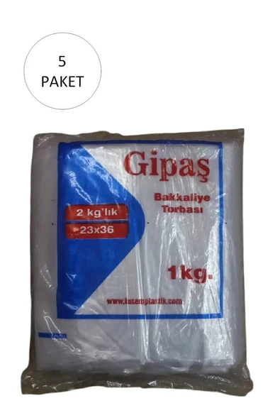 Bakkaliye Naylon Torba 2'kg lık 23x36 cm 5 Paket (Takriben 1.300 Adet) ürün görseli 1