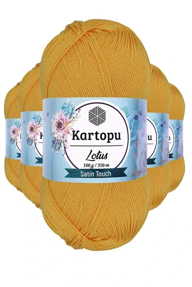 5 Adet Lotus Bikini Büstiyer Bluz Örgü İpi  K318 Koyu Sarı ürün görseli 1
