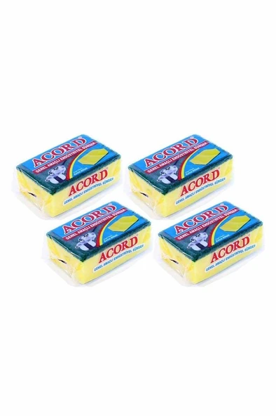 4 adet Jumbo Boy Endüstriyel Çok Amaçlı Bulaşık Süngeri  13x8x4 cm ürün görseli 1
