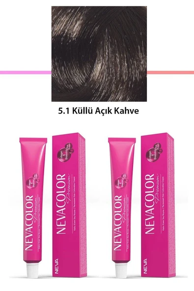 2 li Set Premium 5.1 Küllü Açık Kahve - Kalıcı Krem Saç Boyası 2 X 50 g Tüp ürün görseli 1