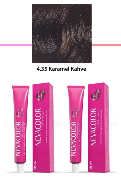 2 li Set Premium 4.35 Karamel Kahve - Kalıcı Krem Saç Boyası 2 X 50 g Tüp ürün görseli 1